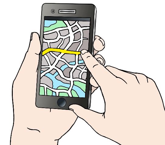 Ein Bild, das Handy, Zeichnung, Cartoon, Gerät enthält.  Automatisch generierte Beschreibung