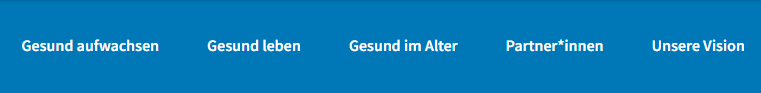 Bild zeigt die Menüleiste der Internetseite Gesundheit-Gestalten.de